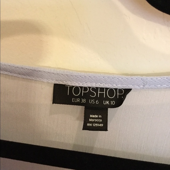 TopShop blue sheer top with draw string sleeve size 6 - Picture 4 of 8